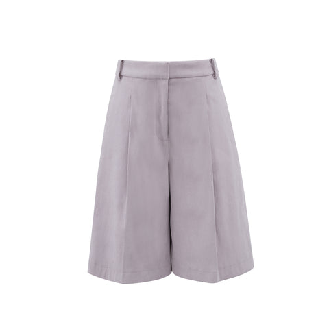 Lilac Suede Wide Leg Shorts