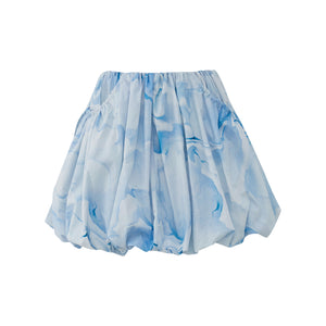 Blue Flower Wave Parachute Skirt