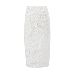 White Leaf Crochet Classic Skirt