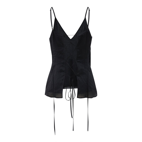 Black Fairy Laced Back Suspender Top